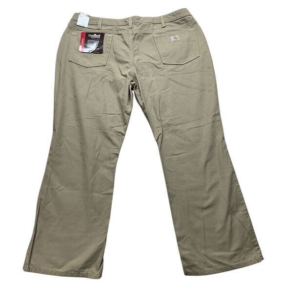 Carhartt‎ Pants Khaki WB002 20x28 Traditional Fit Bootcut Canvas Jeans Women's - Picture 4 of 10